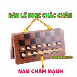 Bộ cờ vua gỗ chò chỉ có nam châm (tặng 2 hậu)